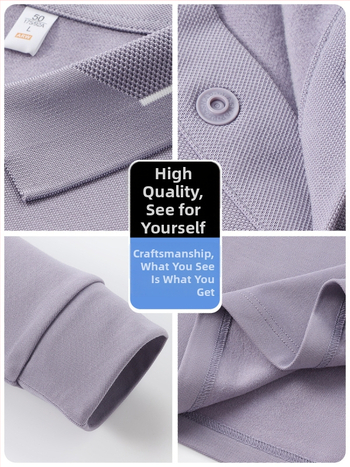 Pánske polo tričko z ovčej vlny, 240 g ťažká fleec, anti-pilling, dlhé rukávy s golierom, jesenný štýl