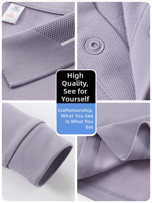 Pánske polo tričko z ovčej vlny, 240 g ťažká fleec, anti-pilling, dlhé rukávy s golierom, jesenný štýl