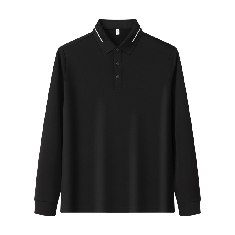 Pánske polo tričko z ovčej vlny, 240 g ťažká fleec, anti-pilling, dlhé rukávy s golierom, jesenný štýl