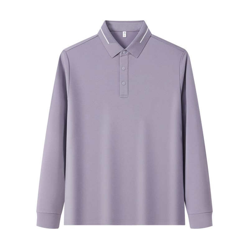 Pánske polo tričko z ovčej vlny, 240 g ťažká fleec, anti-pilling, dlhé rukávy s golierom, jesenný štýl