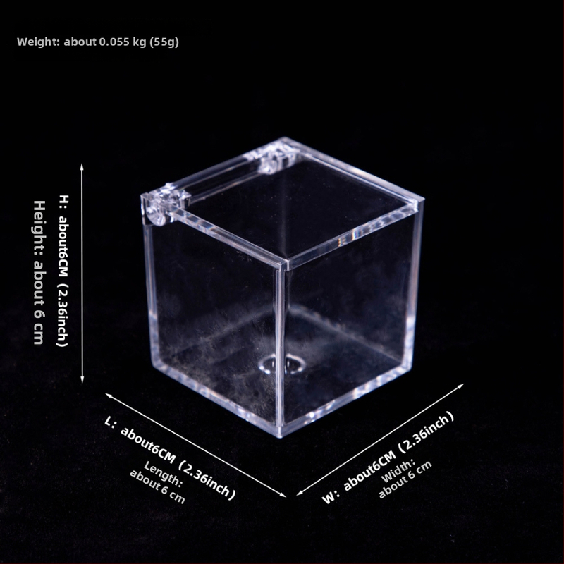 Akrila sūnu mikropeiz terārijs — mini DIY kastīte darbam pie galda, modeļ Square Box Micro Landscape, Levana