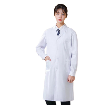 Unisex laboratórny plášť s dlhými rukávmi pre továreň a dielne, bavlneno-polyestrová zmes (35% polyester), vlhkosť odvádzajúci materiál