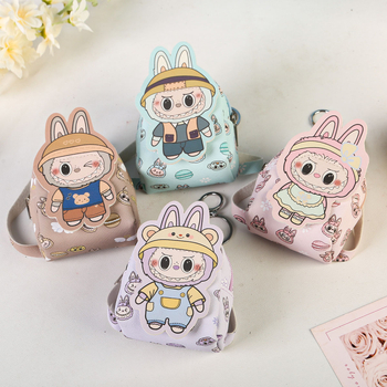 Xinyao PU mini peňaženka na mince, unisex mini taška na karty a kľúče, vodeodolná, jednobarevný vzor, leto 2025