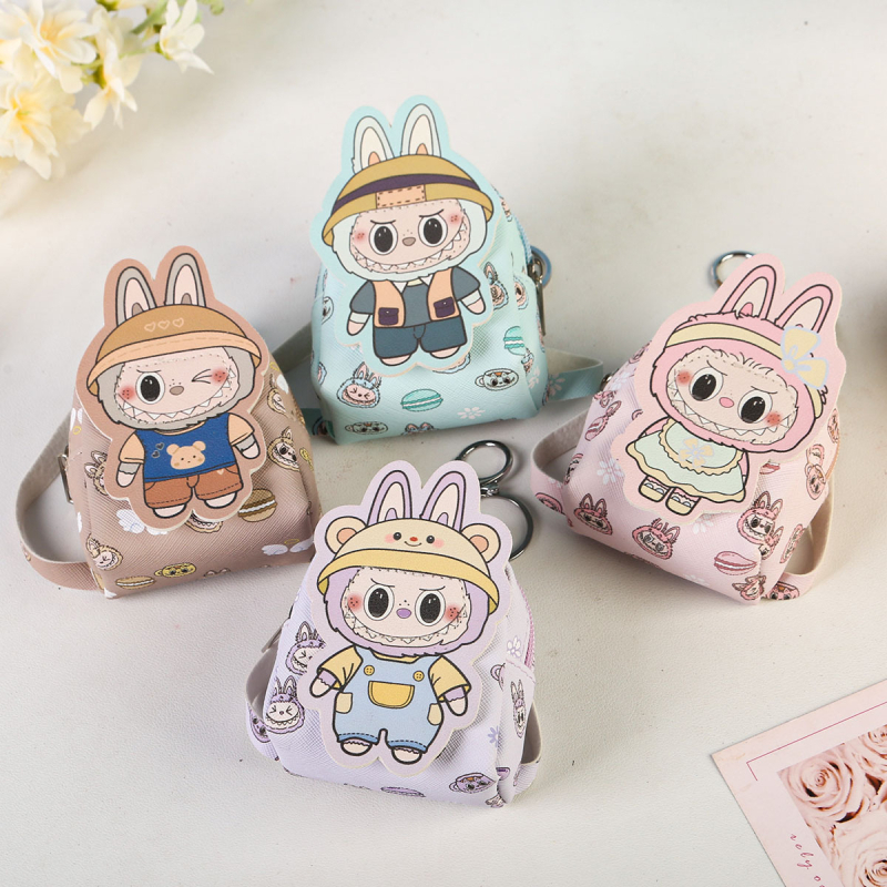 Xinyao PU mini peňaženka na mince, unisex mini taška na karty a kľúče, vodeodolná, jednobarevný vzor, leto 2025