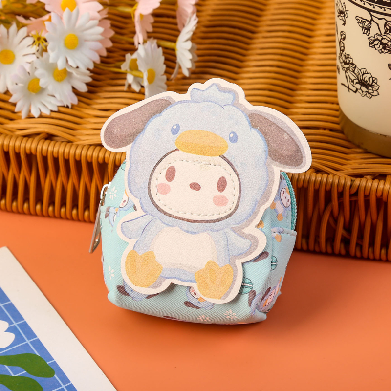 Xinyao PU mini peňaženka na mince, unisex mini taška na karty a kľúče, vodeodolná, jednobarevný vzor, leto 2025