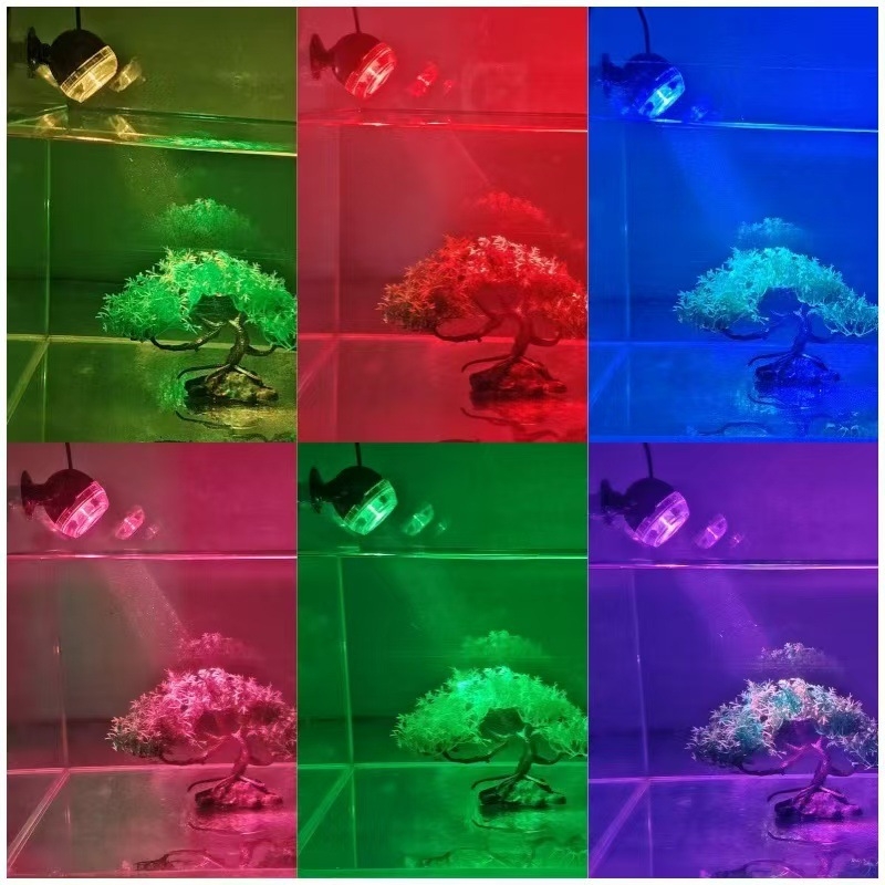LED svjetlo za akvarij: potopno vodootporno osvjetljenje s daljinskim upravljačem, 7 boja osvjetljenja za vodene biljke, 1W