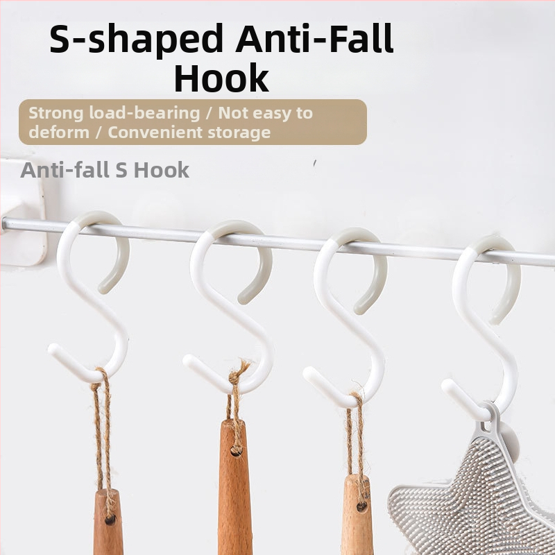 Plastový S háčik, jednoramenný dizajn, nosnosť 2 kg, ľahký luxusný štýl, vhodný na kľúče, oblečenie, tašky a uteráky