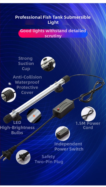 Zemūdens LED akvārija gaisma, ūdensdrošs stikla korpuss, 10–40W, Spring Dragon