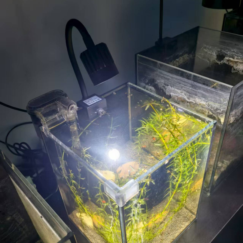 Klip svjetiljka za akvarij s aluminijskim kućištem, trobojna promjena boja, snaga 6W/8W/10W/12W, modeli 522/523/527/528, otpornost na prskanje vode