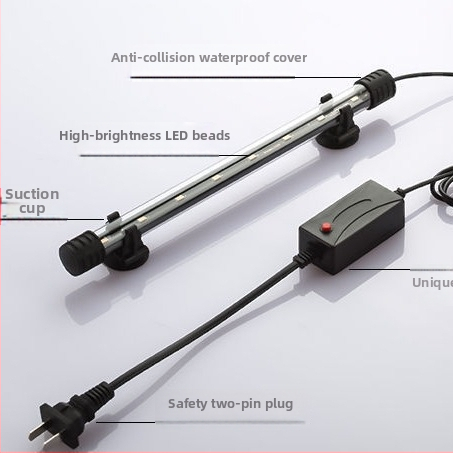 LED аквариумна лампа – водно и наземно използване, PVC и стъкло, мощност 3.5–21 W