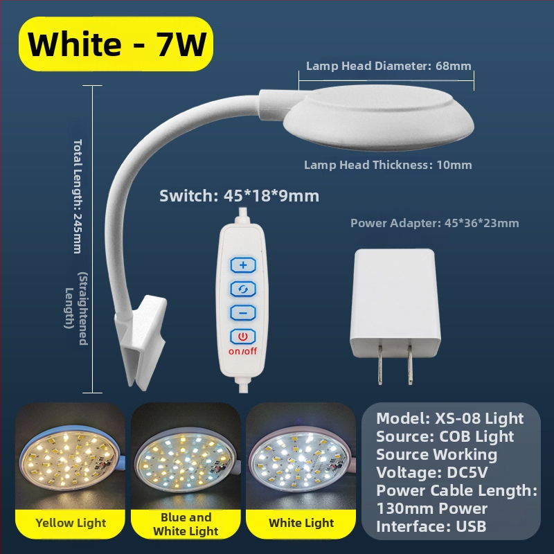 LED akváriumová klip lampička pre ryby a vodné rastliny, USB mini osvetlenie, 7W