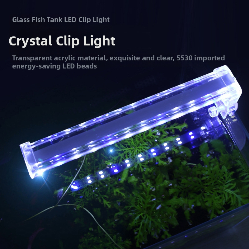 Klipové LED svetlo pre akvárium pre vodné rastliny — sklenené telo, výkon 4W/6W/7W/10W, hmotnosť 300 g