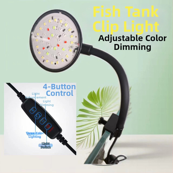 USB klips LED lampa pre akvárium, plastová, 5W/7W, Spring Dragon, osvetlenie akvária (Plastová; 5W/7W; USB; Spring Dragon; Osvetlenie akvária)