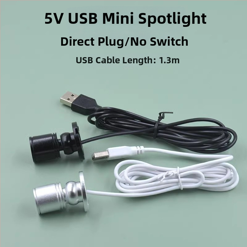 LED USB prožektorius akvariumui, 3W, USB maitinimas 5V, reguliuojamas kampas, aliumininis korpusas