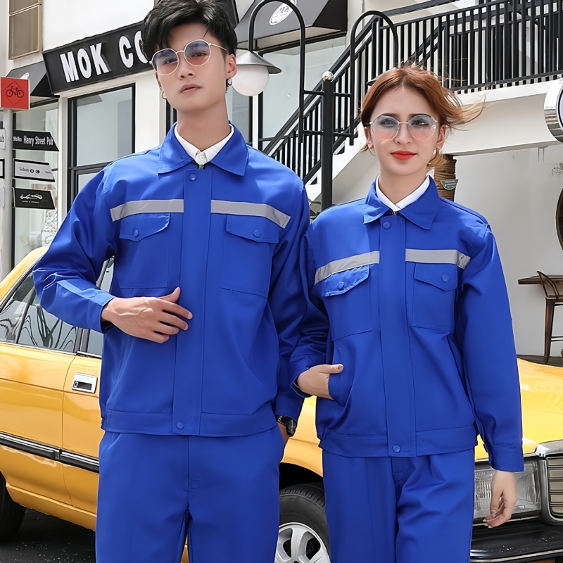 Pracovný overal pre zváranie — proti popáleninám a reflexná bezpečnosť, dlhé rukávy; hlavná látka: 100% polyester; podšívka: 100% polyester; jar-jesenné obdobie; vhodný pre továreň