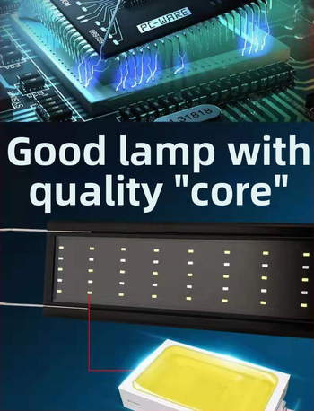 LED lampa s plným spektrom pre vodné rastliny v akváriu, vodotesná so stojanom.