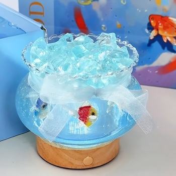 Bubble Fish Jar bezplameňový difuzér vôní – strieborné Jelly Candle, čiastočne ručne vyrobené/čiastočne mechanické spracovanie, Kód produktu YxDdArjR
