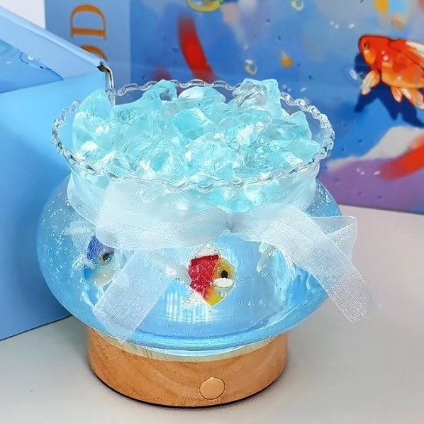 Bubble Fish Jar bezplameňový difuzér vôní – strieborné Jelly Candle, čiastočne ručne vyrobené/čiastočne mechanické spracovanie, Kód produktu YxDdArjR