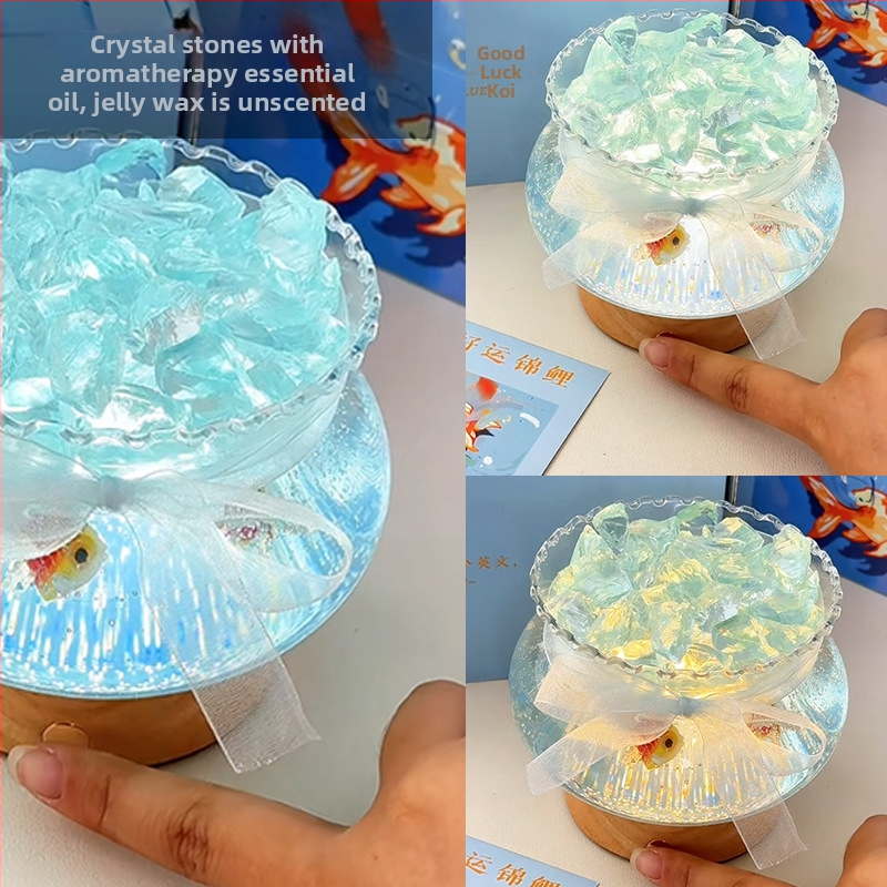 Bubble Fish Jar bezplameňový difuzér vôní – strieborné Jelly Candle, čiastočne ručne vyrobené/čiastočne mechanické spracovanie, Kód produktu YxDdArjR