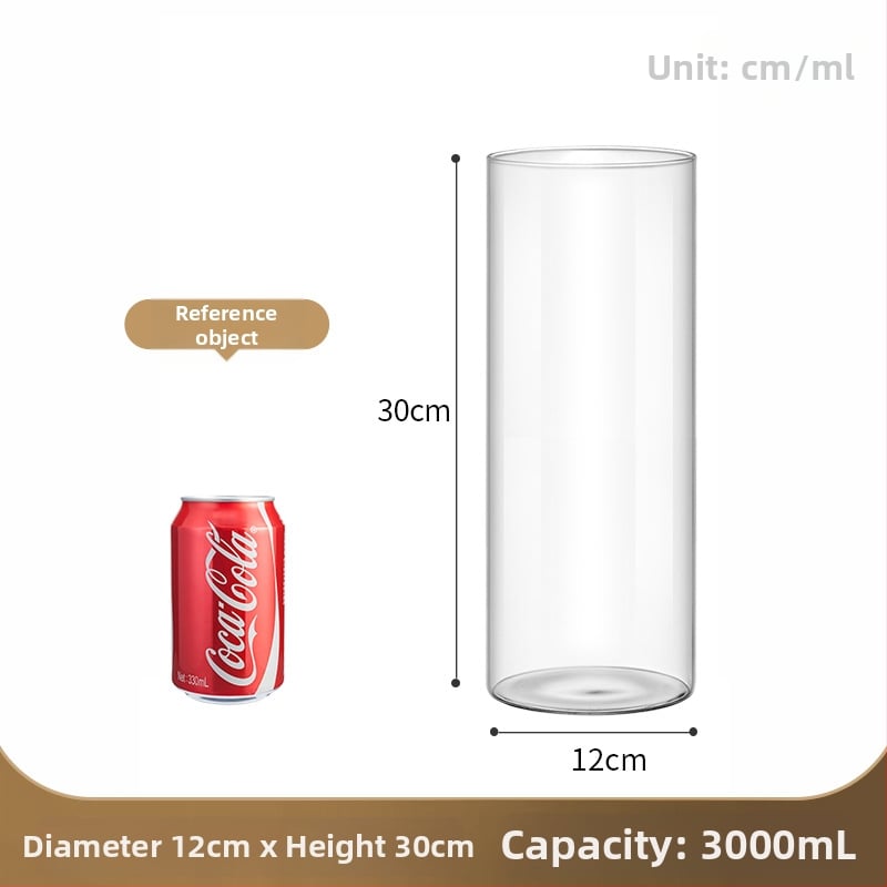 Prozirna staklena vaza za mikro krajolik, cilindrični oblik, borosilikatno staklo, prilagodljivo, Thick Glass