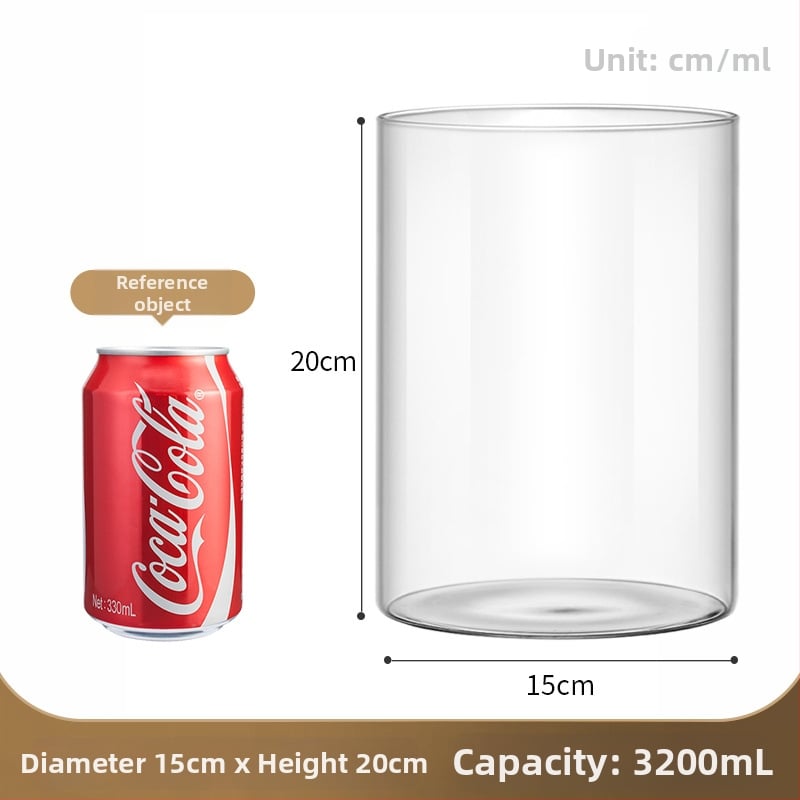 Prozirna staklena vaza za mikro krajolik, cilindrični oblik, borosilikatno staklo, prilagodljivo, Thick Glass