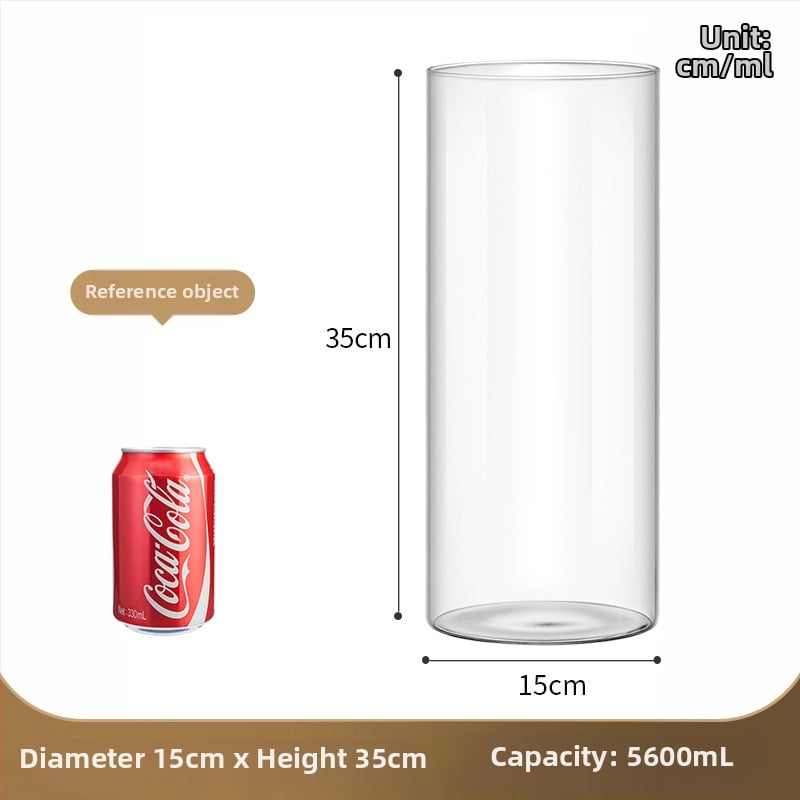 Prozirna staklena vaza za mikro krajolik, cilindrični oblik, borosilikatno staklo, prilagodljivo, Thick Glass