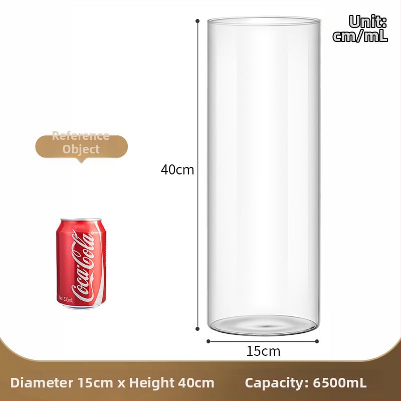 Prozirna staklena vaza za mikro krajolik, cilindrični oblik, borosilikatno staklo, prilagodljivo, Thick Glass