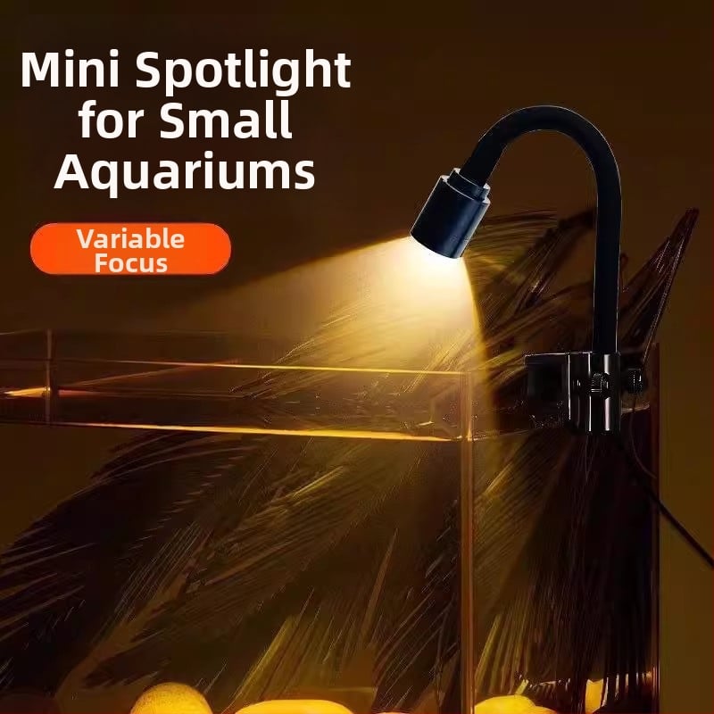 USB klipové svetlo do akvária, mini reflektor, 5W, hliníková zliatina, 150 g