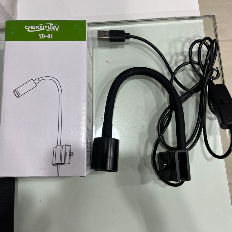 USB klipové svetlo do akvária, mini reflektor, 5W, hliníková zliatina, 150 g