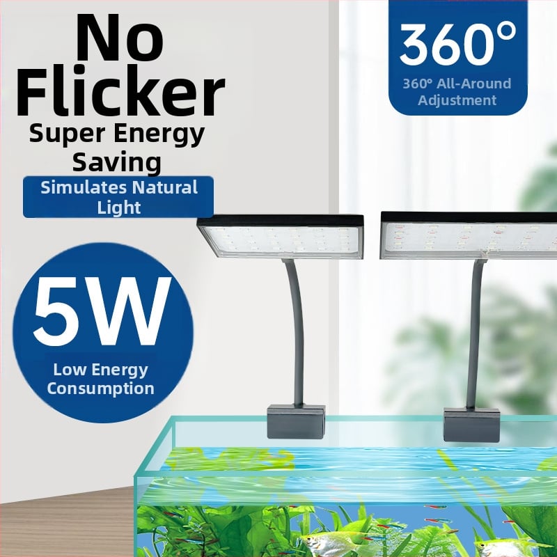 LED lampička do akvária s klipom - odolná striekajúcej vode, úsporná 9W/15W/5W/8W, osvetlenie akvária