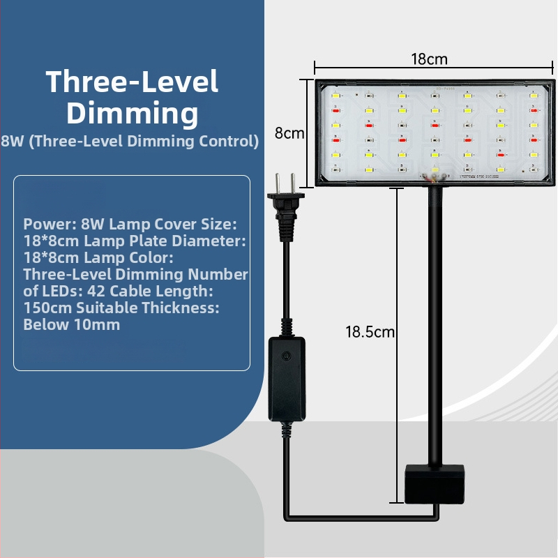 LED lampička do akvária s klipom - odolná striekajúcej vode, úsporná 9W/15W/5W/8W, osvetlenie akvária