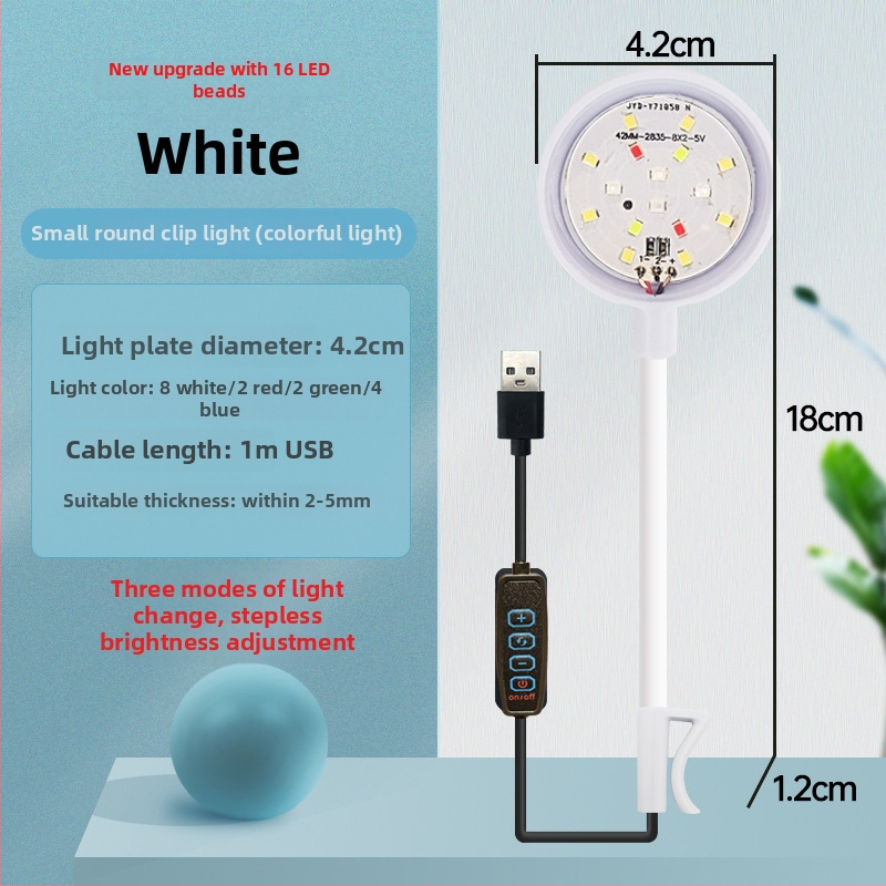 Klip svetlo pre akvárium - LED, USB napájanie, 3W, 70 g, osvetlenie pre rastliny v akváriu