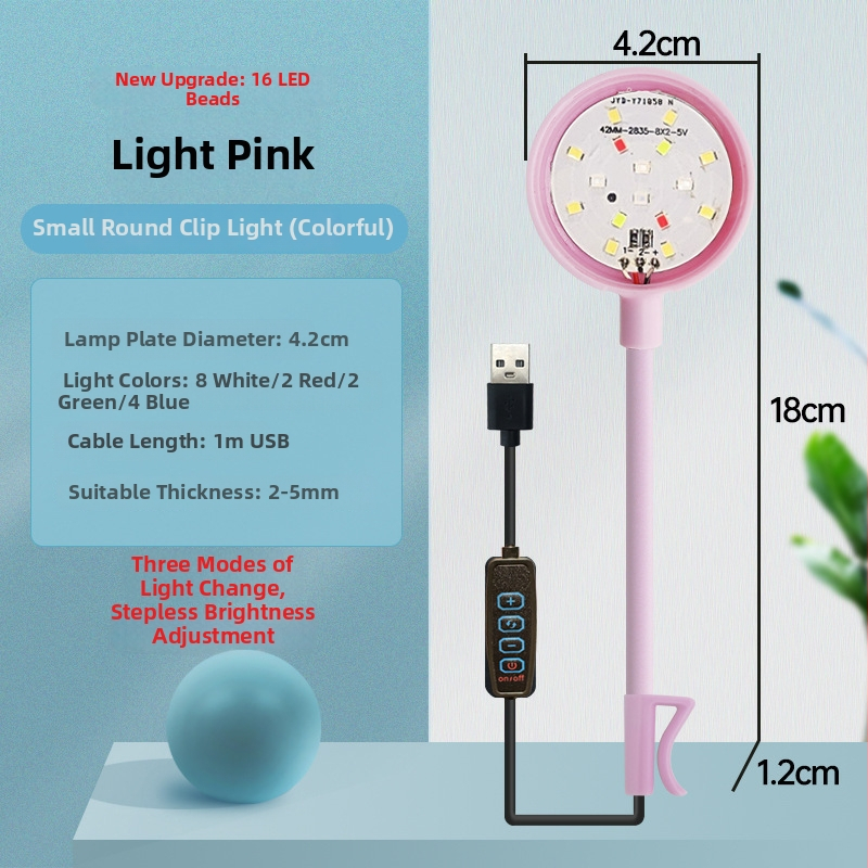 Klip svetlo pre akvárium - LED, USB napájanie, 3W, 70 g, osvetlenie pre rastliny v akváriu