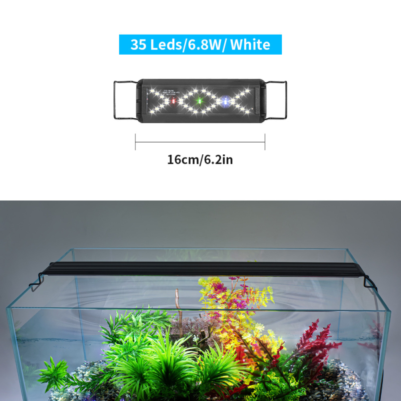 LED osvetlenie akvária s plným spektrom pre koraly, ryby a vodné rastliny – plast, 6,8–21W, 1kg