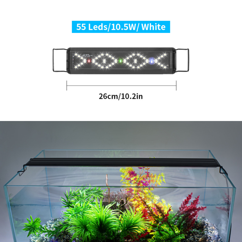 LED osvetlenie akvária s plným spektrom pre koraly, ryby a vodné rastliny – plast, 6,8–21W, 1kg