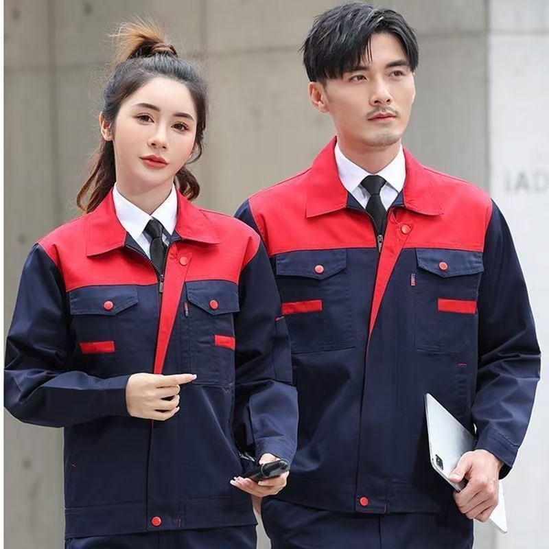 Pánska pracovná súprava pre automobilový servis a továreň – odolná voči oderu a špine, 100% polyester, vrchné a spodné set, štyri ročné obdobia