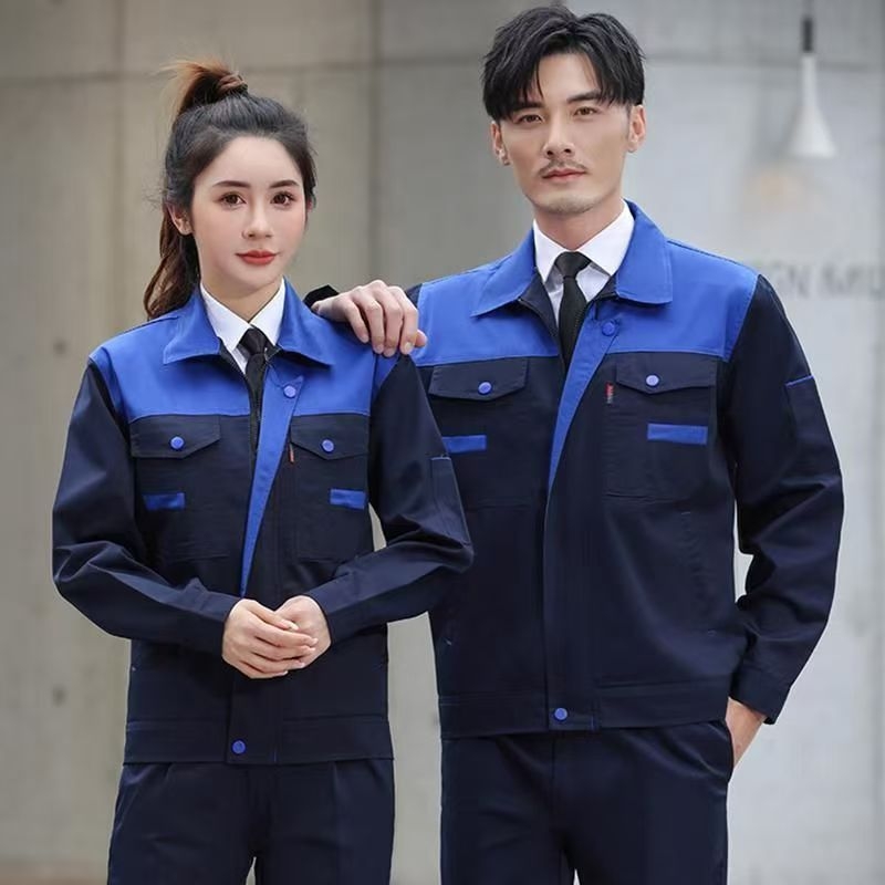 Pánska pracovná súprava pre automobilový servis a továreň – odolná voči oderu a špine, 100% polyester, vrchné a spodné set, štyri ročné obdobia