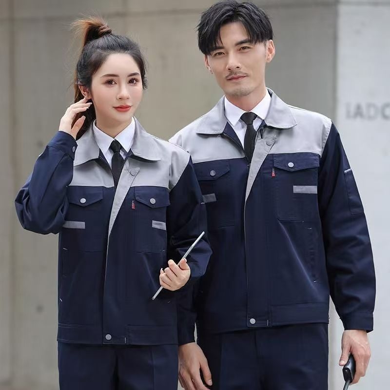 Pánska pracovná súprava pre automobilový servis a továreň – odolná voči oderu a špine, 100% polyester, vrchné a spodné set, štyri ročné obdobia