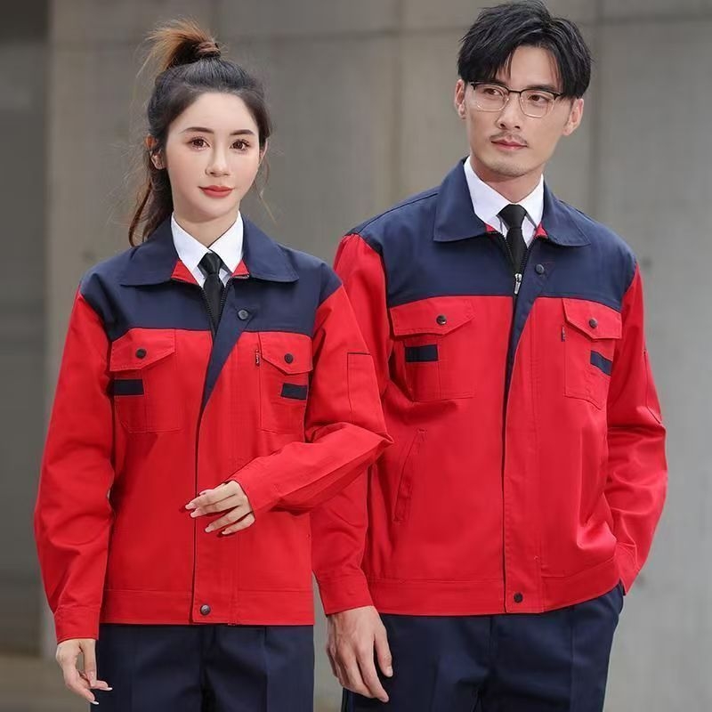 Pánska pracovná súprava pre automobilový servis a továreň – odolná voči oderu a špine, 100% polyester, vrchné a spodné set, štyri ročné obdobia