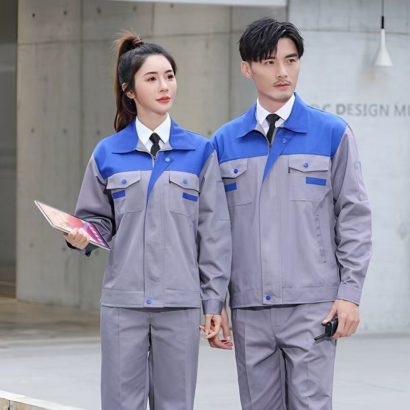 Pánska pracovná súprava pre automobilový servis a továreň – odolná voči oderu a špine, 100% polyester, vrchné a spodné set, štyri ročné obdobia