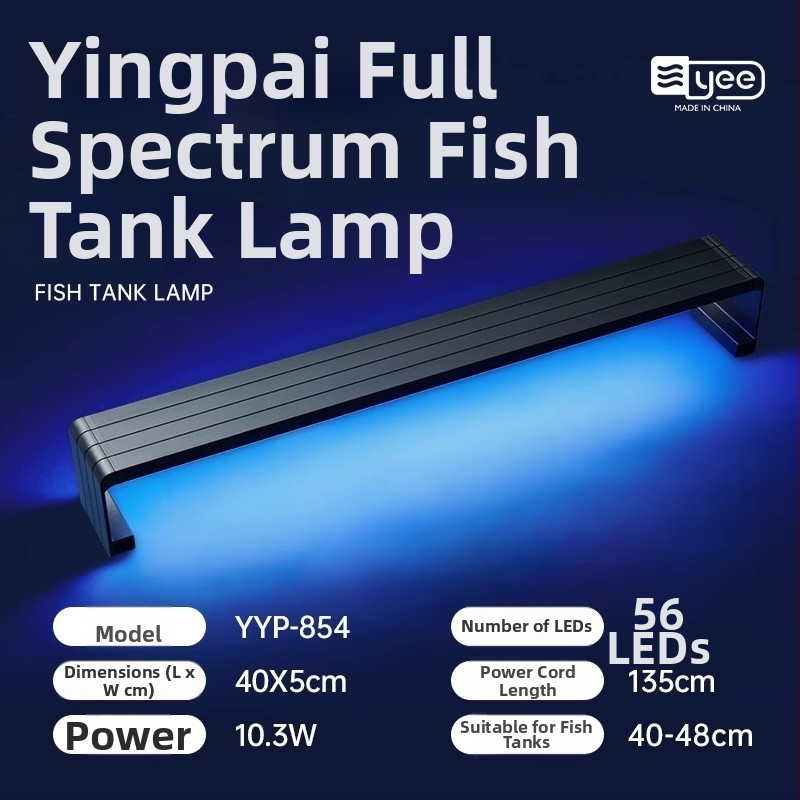 LED lampa pre akvárium, hliníková zliatina, 5W, vodotesná, plné spektrum, teleskopický držiak lampy