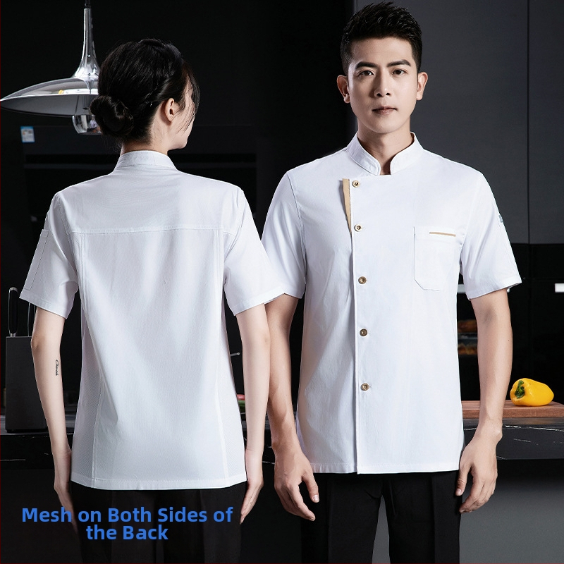 Elastické bavlnené šéfkuchárske pracovné oblečenie s dlhým rukávom, jesenná-zimná sezóna, pre catering/restaurácie