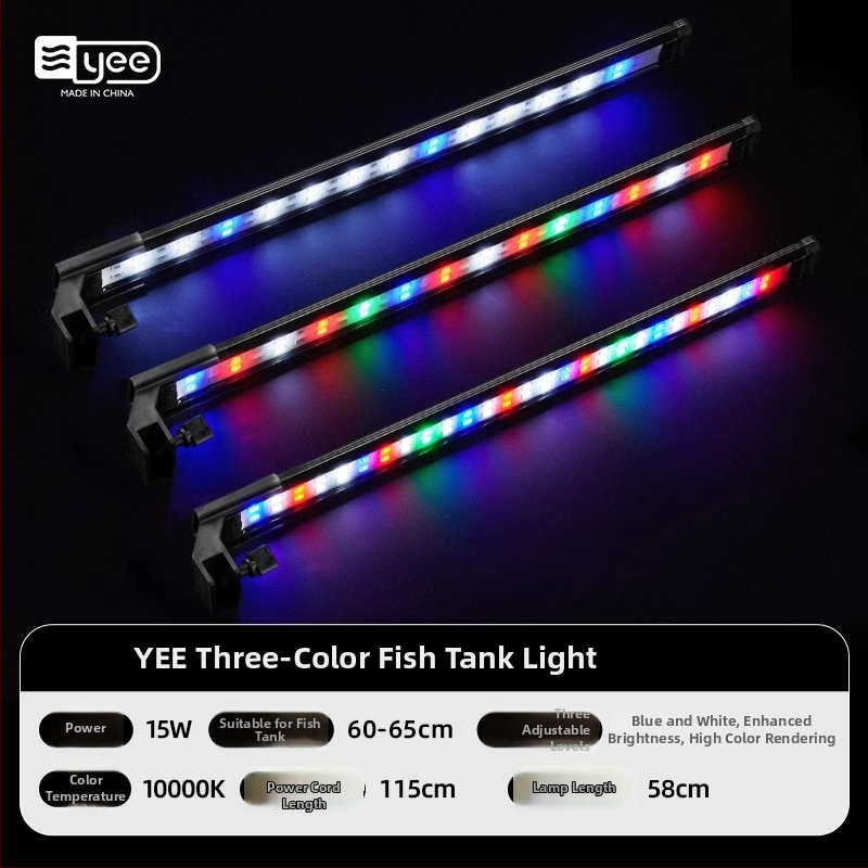 Yee lampa pre akvárium s plným spektrom, klipsové uchytenie, pre rastlinné akváriá, 5W/7W/10W, 300 g