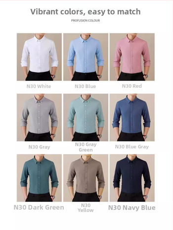 Cămașă bărbați cu mâneci lungi, Oxford – anti-șifonare, respirabilă din bumbac, întreținere ușoară, croială lejeră