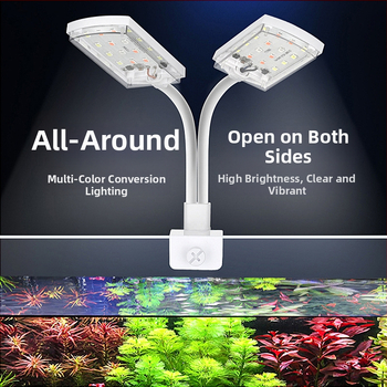 Dvojhlavá klipová lampa pre akvárium — plast, 6W, 200 g, Spring Dragon