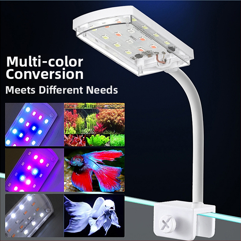 Dviejų galvų akvariumo klijinė lemputė — plastikas, 6W, 200 g, Spring Dragon