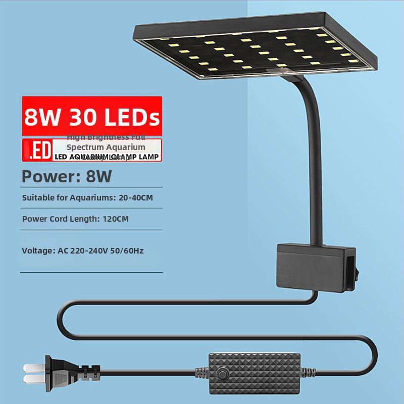 Dvojhlavá klipová lampa pre akvárium — plast, 6W, 200 g, Spring Dragon