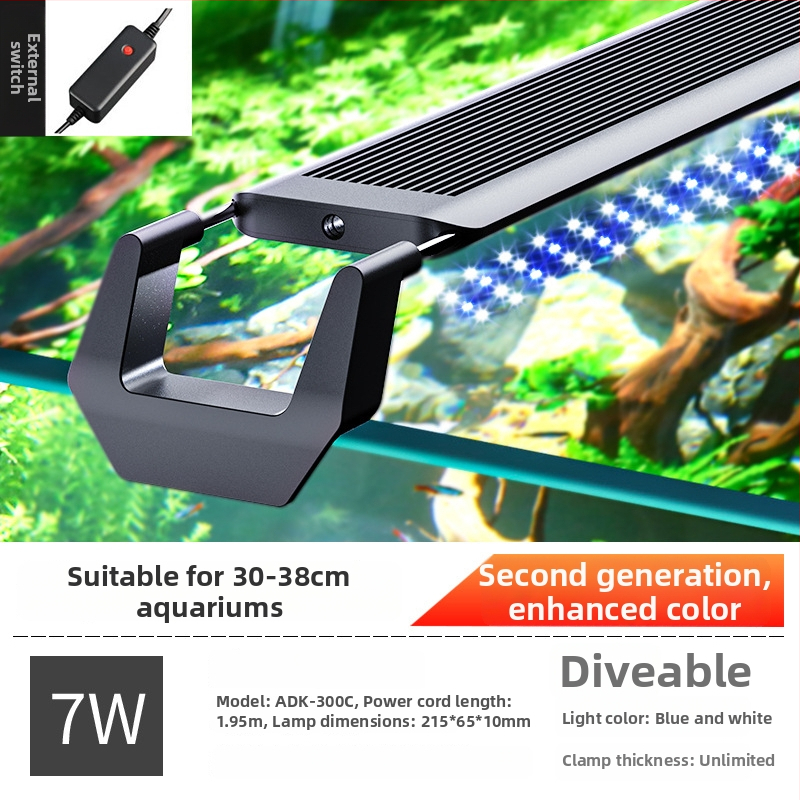 Akvarijné LED svetlo s pevným držiakom; značka Sensen; výkon 10–20W; hmotnosť 0,5–1 kg