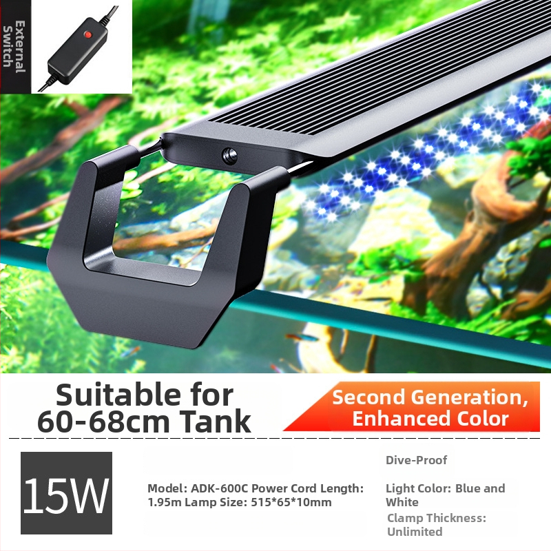 Akvarijné LED svetlo s pevným držiakom; značka Sensen; výkon 10–20W; hmotnosť 0,5–1 kg