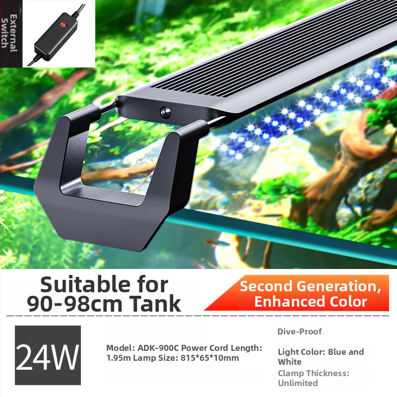 Akvarijné LED svetlo s pevným držiakom; značka Sensen; výkon 10–20W; hmotnosť 0,5–1 kg